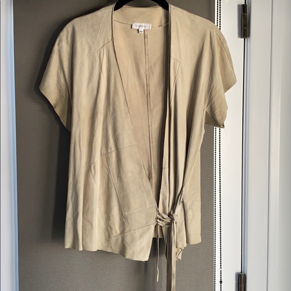 Beige suede fringe top, IT42